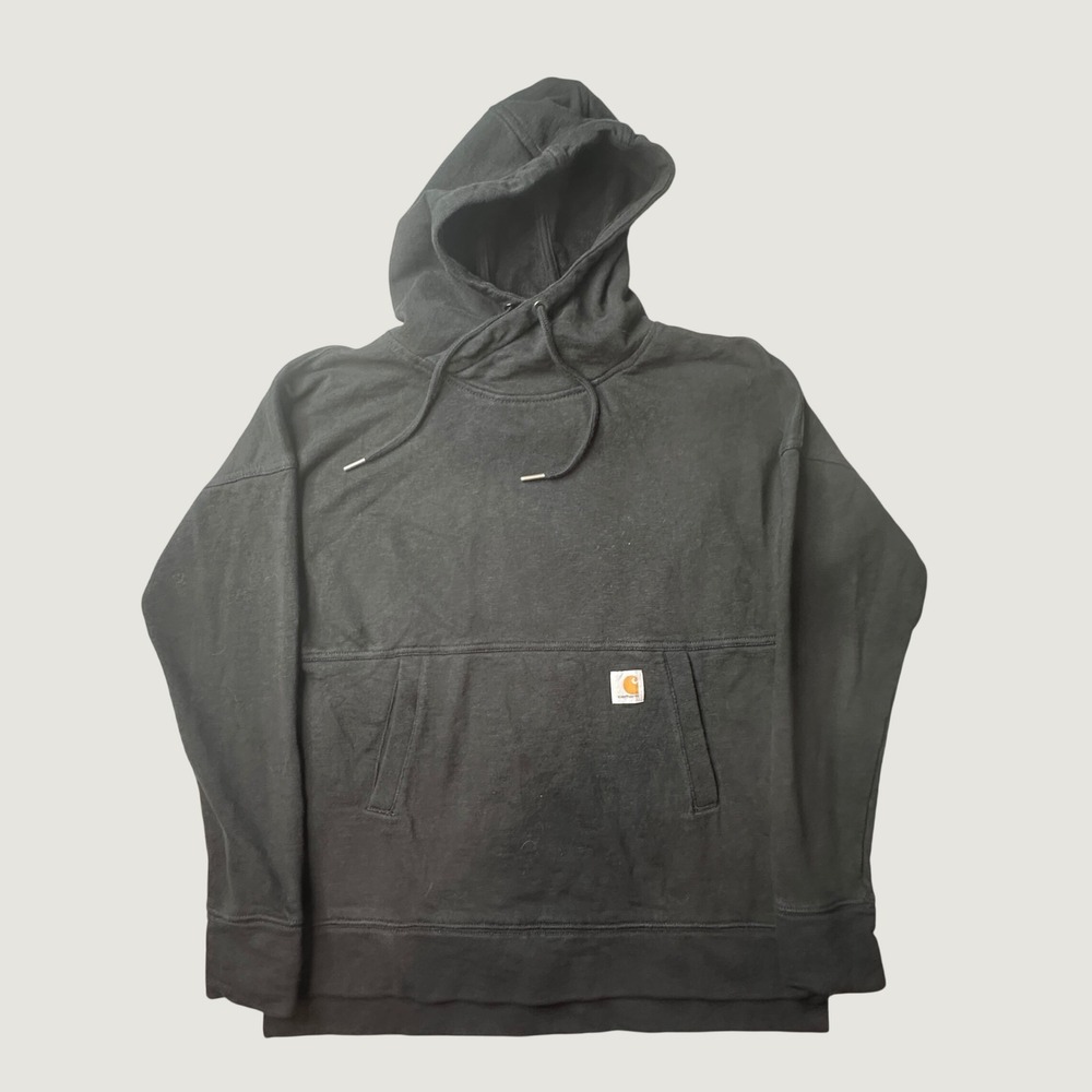 Carhartt Hoodie Womens XS 103591 N04 Relaxed Fit Black Thumbhole Pouch Pocket